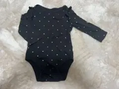 ベビーギャップ　黒のハート柄ロンパース 12-18ヶ月