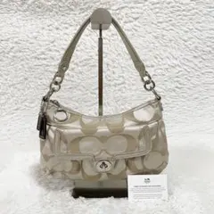 美品☆コーチ 18349 ワンショルダーバッグ シグネチャー ハンドバッグ
