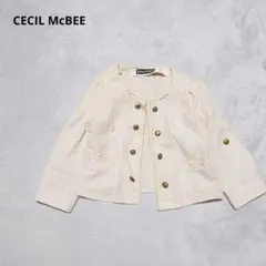 E6-2739　ジャケット　コットン/リネン　ホック　春　M【セシルマクビー】