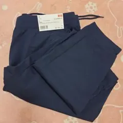 ユニクロ ウルトラストレッチ アクティブ アンクルパンツ+ L ネイビー