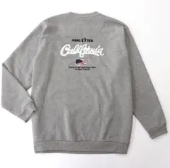 【ハンテン／HANG TEN】裏起毛ロゴ刺繍スウェット・グレー・BIGサイズ3L
