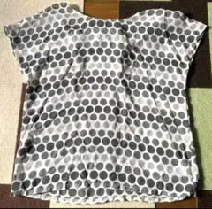 シースルー 半袖トップス ドット柄 グレー