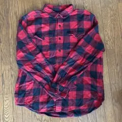 【セール！】アメリカンイーグル ネルシャツ XL 赤 黒 バッファローチェック
