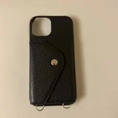 iPhone用カードポケット付きケース 黒