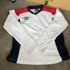 Umbro ロングスリーブシャツ ホワイト/レッド/ネイビー 150cm
