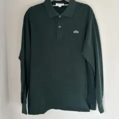 LACOSTE クラシックフィット　長袖ポロシャツ　ダークグリーン　US L