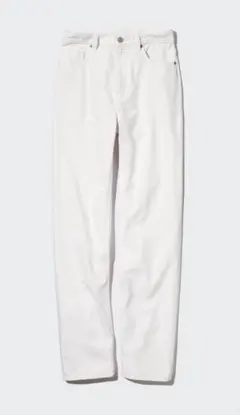UNIQLO ストレートハイライズジーンズ（丈標準78.5cm） ホワイト　26