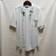 TAKA-Q スリムフィット 薄いブルーシャツ L