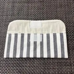 カトラリーケース　ハンドメイド　グレー　ストライプ