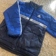 adidas 中綿コート 140cm 青/黒