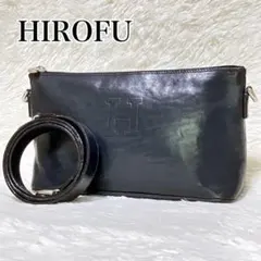 ✨美品✨ ヒロフ ワンショルダーバッグ 肩掛け レザー シボ革 Hロゴ 型