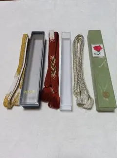 【和装小物まとめ】帯締め3本 金銀扇子（末広）セット 高島屋箱付 礼装 着物