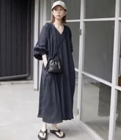 スローブイエナ ボリュームスリーブリネンワンピース 新品タグ付き！お