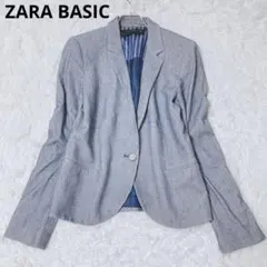 ザラベーシック　テーラードジャケット　デニム調　シングル　カジュアル　Lサイズ