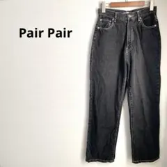 《Pair Pair》ワイドストレート ブラックデニム 綿100% Mサイズのサムネイル