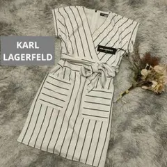 新品タグ付　KARL LAGERFELD ストライプ ワンピース ベルト付のサムネイル