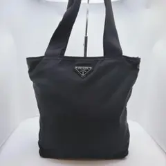 【美品】PRADA プラダ トートバッグ 三角プレート 肩掛け　ナイロン 黒