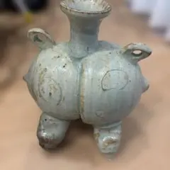 中国美術 青釉 塔形香炉 陶製 多宝塔 五重塔 燻炉 古陶磁 時代物
