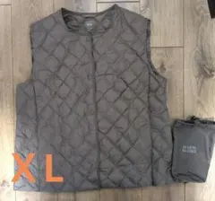 ユニクロ パフテックキルティングベスト/ウォームパデッド ＸL グレー