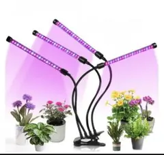在庫処分‼️植物育成LEDライト 4ヘッド★タイマー/ 調光機能★PSE認証★送込