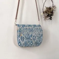 ミナペルホネン pomppiaブルー 2Wayショルダーバッグハンドメイド