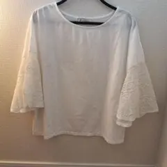 ROPÉ PICNIC レース付きホワイトTシャツ 40