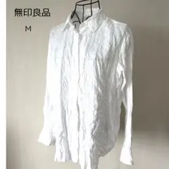無印良品 ホワイト 白 長袖リネンシャツ Mサイズ