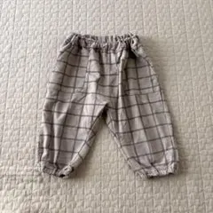 110 バルーンパンツ　チェック　ベージュ