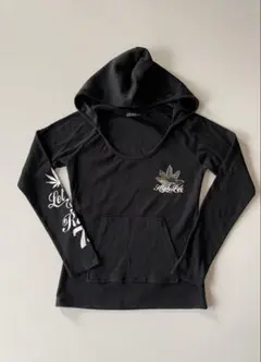 即決歓迎☆INGNI黒フードパーカー★八つ手アップリケが超可愛い♡小さめフリー