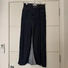 ダークデニム スリット入りロングスカート