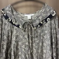 古着　ヴィンテージ　used 花柄　ブラウス　フリル　レトロ