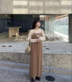 nao×Bab シャドーストライプキャミワンピース M