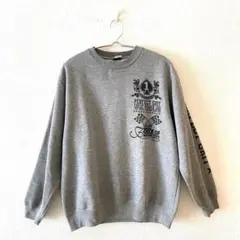 ☆【FREE DELIVERY】トレーナー 裏起毛 綿混 プリントデザイン L