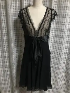 BCBG MAXAZRIA　シースルーシルクドレス 6 ブラック