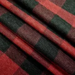 綿100％ 起毛 チェック 2m 赤系