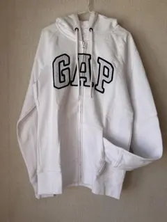 GAP ジップアップ パーカー ホワイト XXS レディース　キッズ　裏起毛