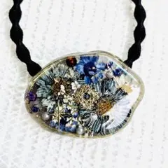 No.3119★フラワーレジンヘアゴム♡煌めきダーク♡ハロウィンSALE♡