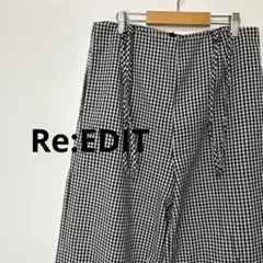Re:EDIT ギンガムチェック サロペットワイドパンツ　サイズLのサムネイル