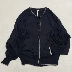 エイチケーワークスロンドン しまむら◇配色ラインカーディガン カジュアル L