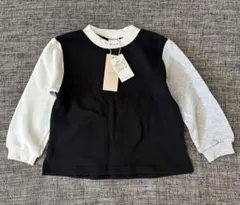 新品　プティマイン　【& Re】配色裏起毛トレーナー