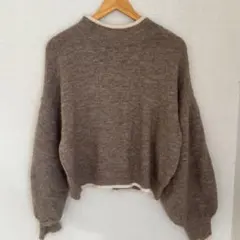 パフスリーブニット