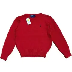 NOS 90s POLO RALPH LAUREN コットン セーター 赤 6