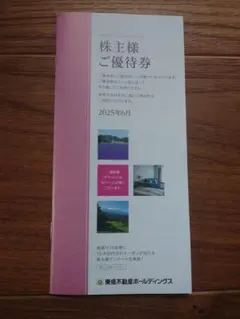 東急不動産株主優待券 宿泊割引券 2025年6月発行