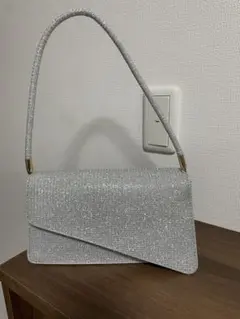 シルバー スパークルクラッチバッグ