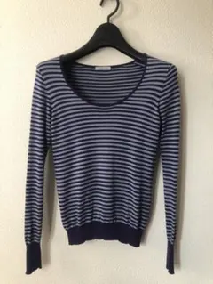 CROLLA （株）ワールド　ストライプ綿混セーター