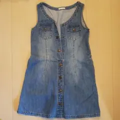 サイズ130 デニムワンピース ジャンパースカート