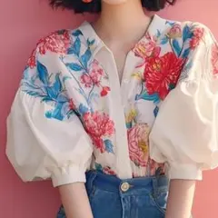 エディットフォールル バウムウンドヘルガーデン　刺繍フラワーブラウス エディットフォールル バウムウンドヘルガーデン 刺繍フラワーブラウス