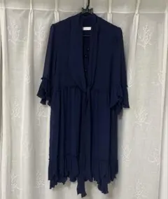 【See By Chloé】シーバイクロエ フリルワンピース ネイビー シフォン