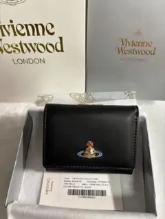 【新品】 Vivienne Westwood 折財布 黒 三つ折り財布 がま口