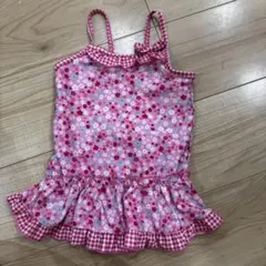 女の子用花柄ワンピース水着 100